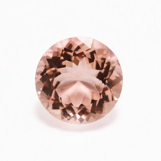 12mm Round Cut Natural Peach Morganite  (5.60 Ctw) Eye Clean Clarity Faceted Cut Top Quality Loose Gemstone Morganite Jewelry - Bluestargemstones - -